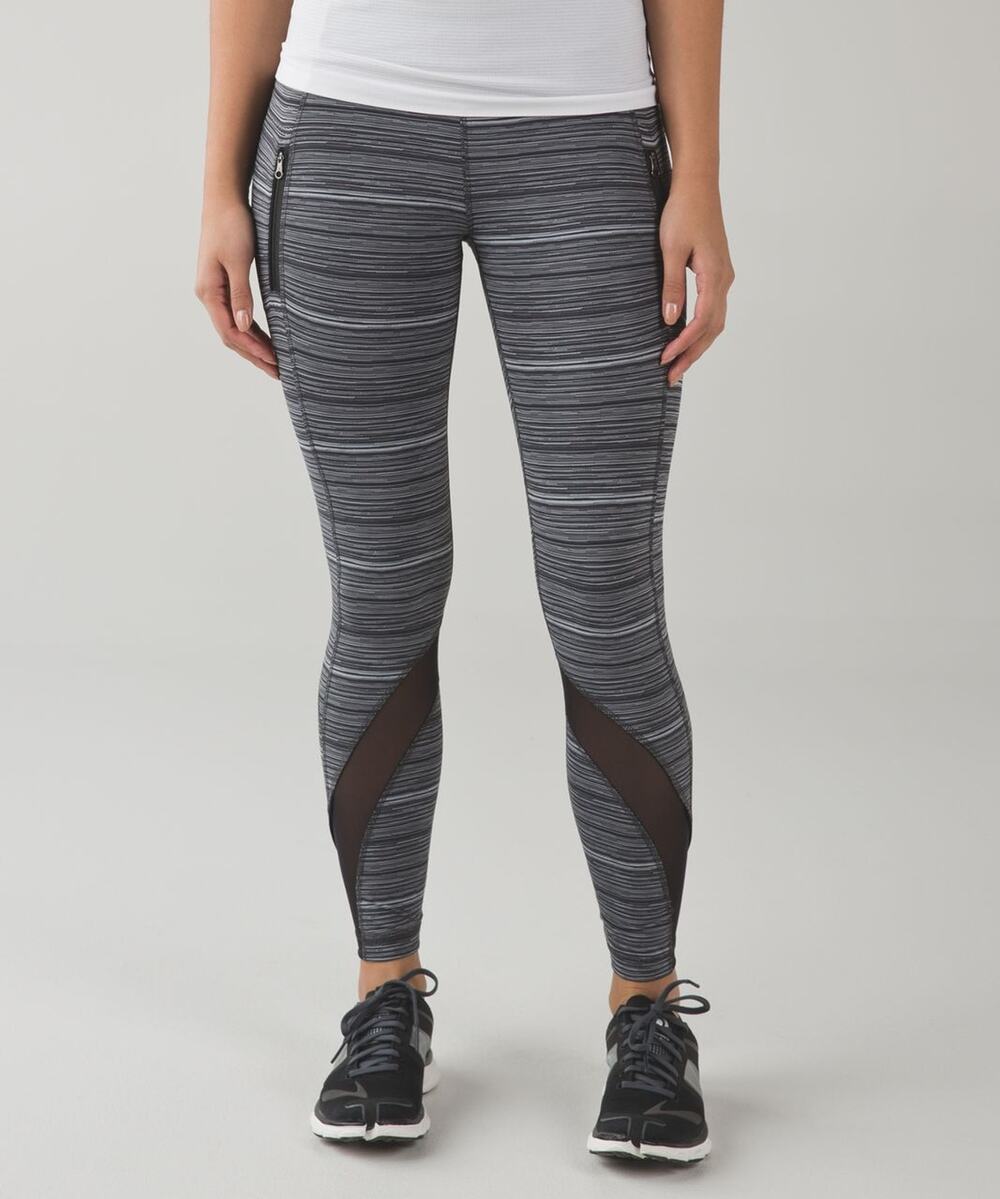 Lululemon Inspire Tight II Mesh Cyber Black Deep Coal 4 $98